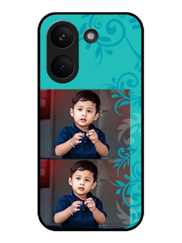 Custom Poco X8 Pro 5G Custom Glass Phone Case - With Photo And Green Floral Design