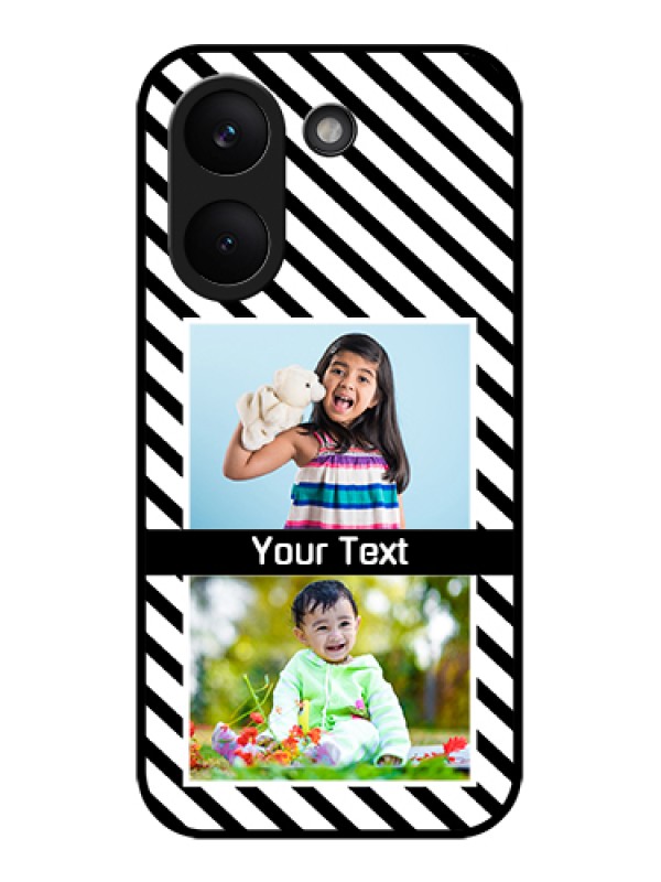 Custom Poco X8 Pro 5G Custom Glass Phone Case - Black And White Stripes Design