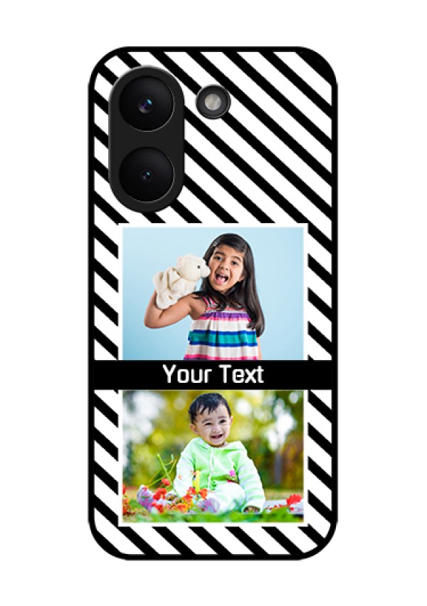 Poco X8 Pro 5G Custom Glass Phone Case - Black And White Stripes Design