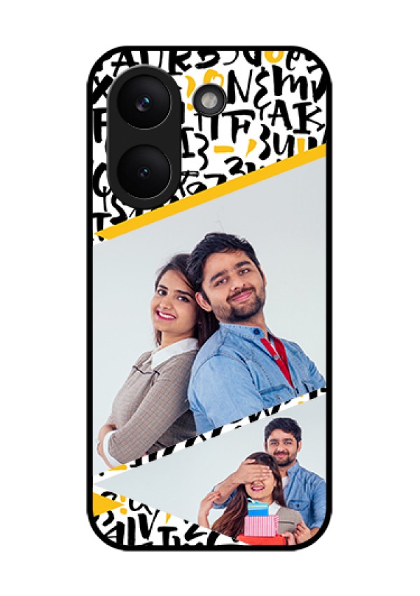 Poco X8 Pro 5G Custom Glass Phone Case - Letters Pattern Design