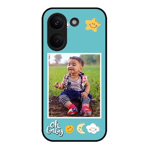 Poco X8 Pro 5G Custom Glass Phone Case - Smiley Kids Stars Design