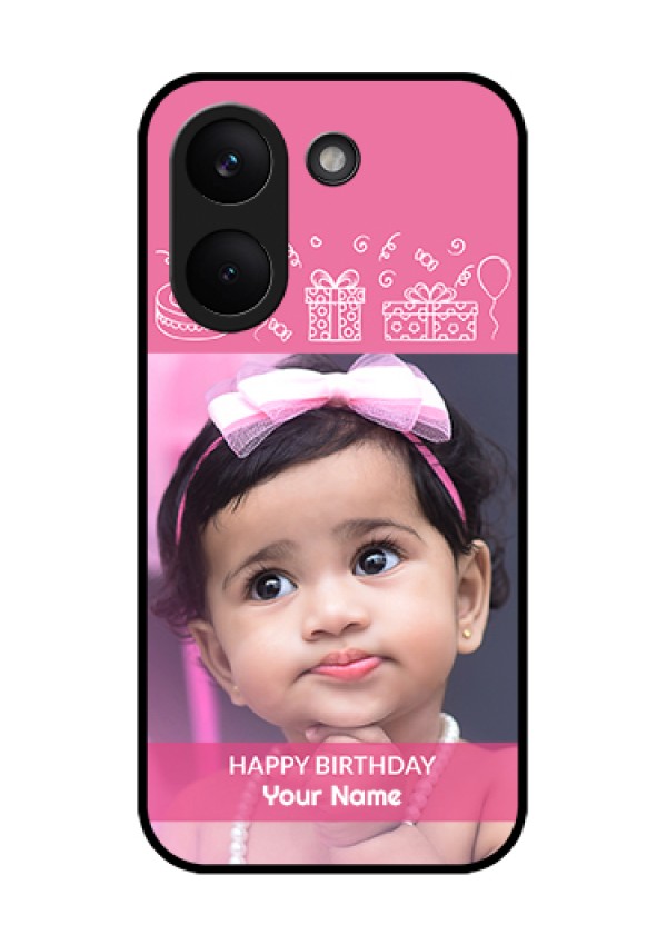 Poco X8 Pro 5G Custom Glass Phone Case - With Birthday Line Art Design