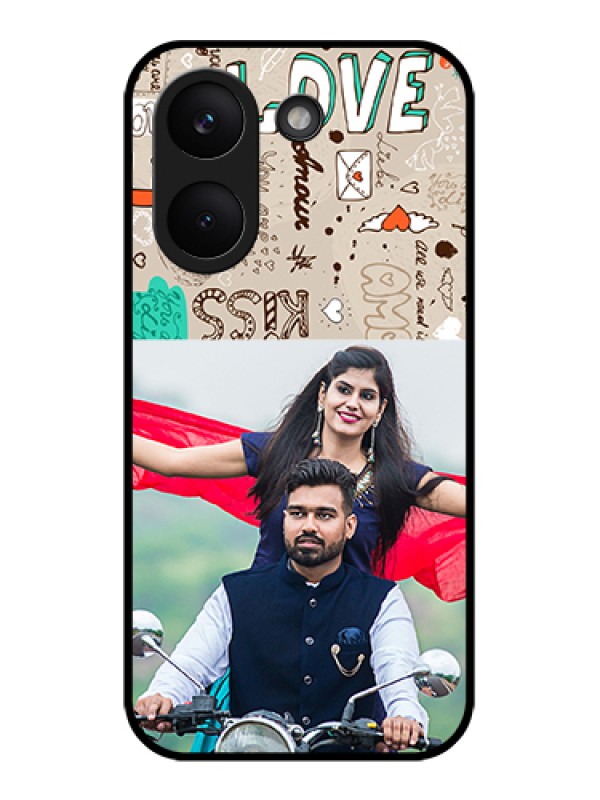 Custom Poco X8 Pro 5G Custom Glass Phone Case - Love Doodle Pattern