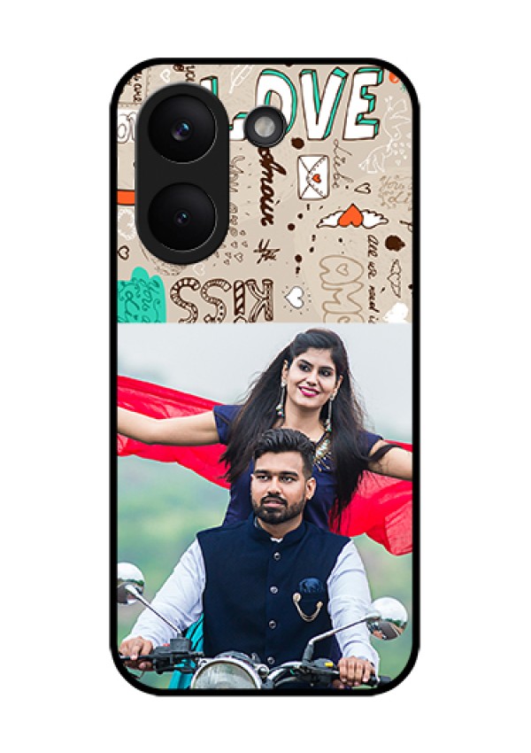 Poco X8 Pro 5G Custom Glass Phone Case - Love Doodle Pattern