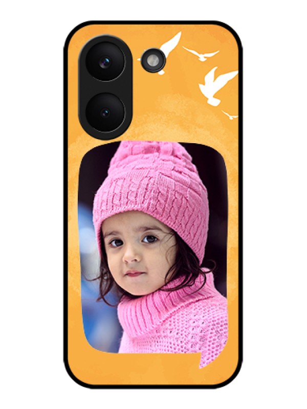 Custom Poco X8 Pro 5G Custom Glass Phone Case - Water Color Design With Bird Icons