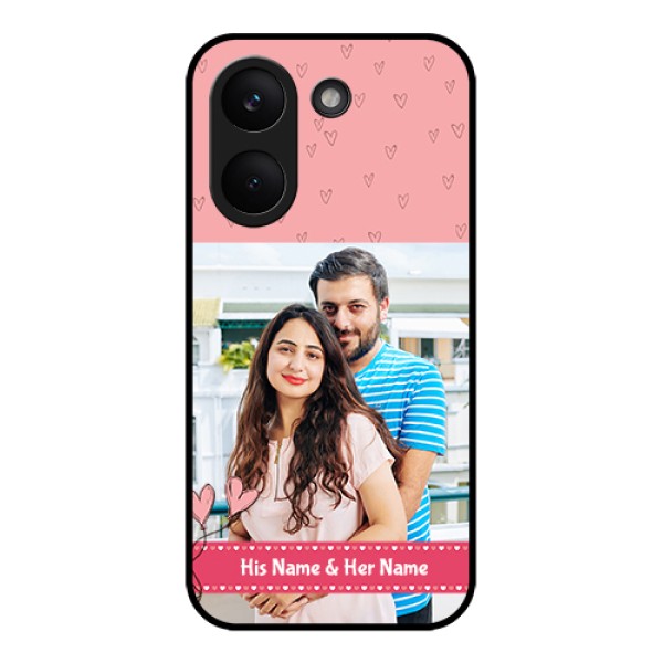 Poco X8 Pro 5G Custom Glass Phone Case - Love Design Peach Color