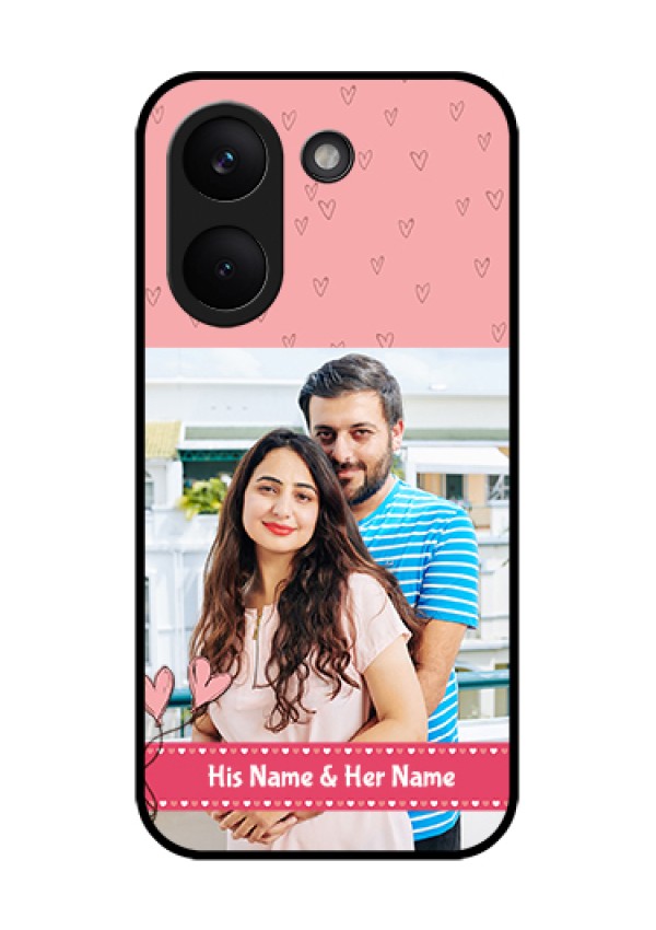 Poco X8 Pro 5G Custom Glass Phone Case - Love Design Peach Color