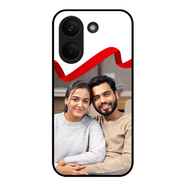 Poco X8 Pro 5G Custom Glass Phone Case - Red Ribbon Frame Design