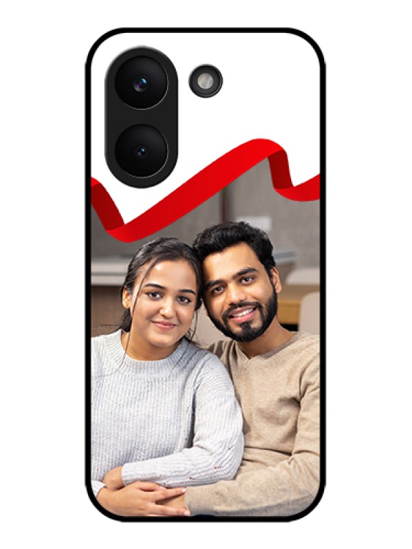 Custom Poco X8 Pro 5G Custom Glass Phone Case - Red Ribbon Frame Design
