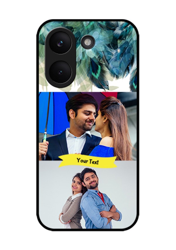 Poco X8 Pro 5G Custom Glass Phone Case - Image With Boho Peacock Feather Design