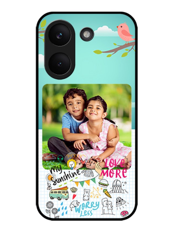 Custom Poco X8 Pro 5G Custom Glass Phone Case - Doodle Love Design