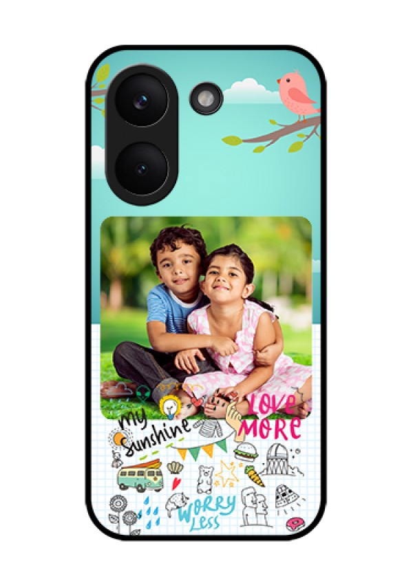 Poco X8 Pro 5G Custom Glass Phone Case - Doodle Love Design