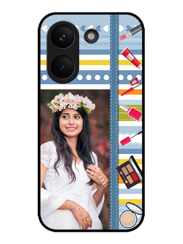 Custom Poco X8 Pro 5G Custom Glass Phone Case - Makeup Icons Design