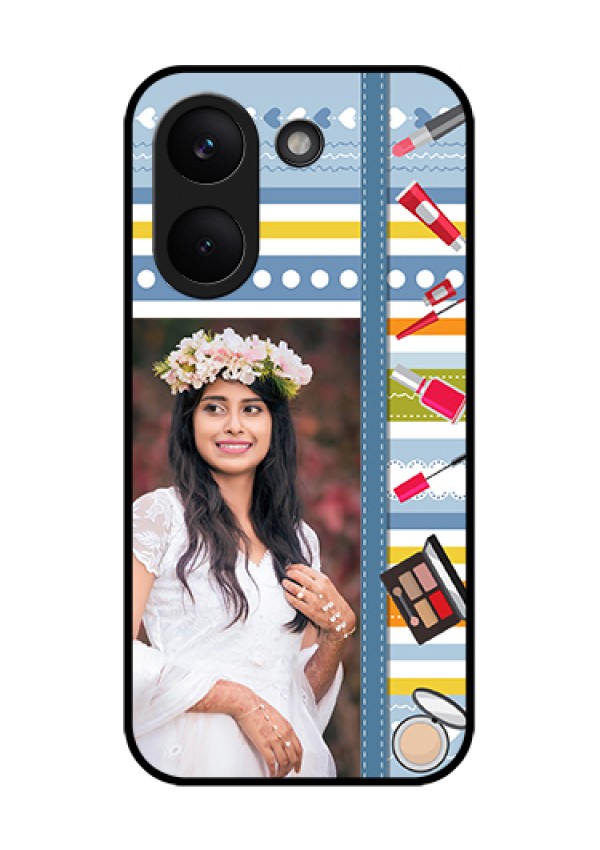 Poco X8 Pro 5G Custom Glass Phone Case - Makeup Icons Design