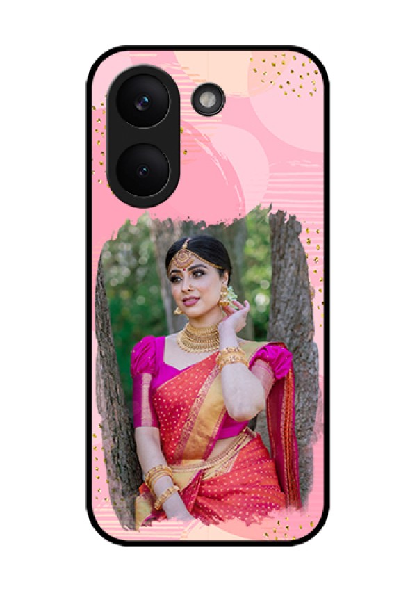 Poco X8 Pro 5G Custom Glass Phone Case - Gold Glitter Splash Design