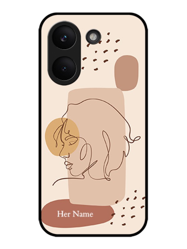 Custom Poco X8 Pro 5G Custom Glass Phone Case - Calm Woman Line Art Design