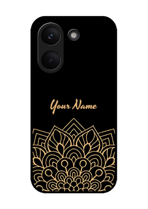 Poco X8 Pro 5G Custom Glass Phone Case - Golden Mandala Design