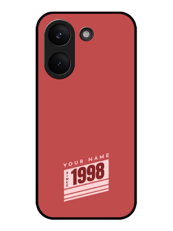 Custom Poco X8 Pro 5G Custom Glass Phone Case - Red Custom Year Of Birth Design