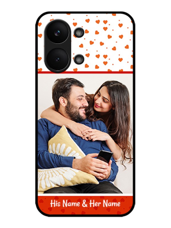 Custom Poco X8 Pro Max 5G Custom Glass Phone Case - Orange Love Symbol Design