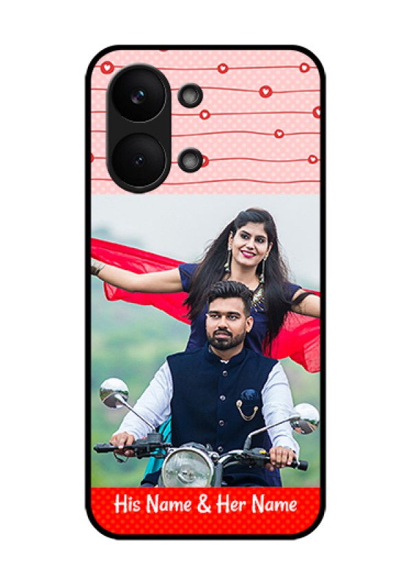 Poco X8 Pro Max 5G Custom Glass Phone Case - Red Pattern Case Design