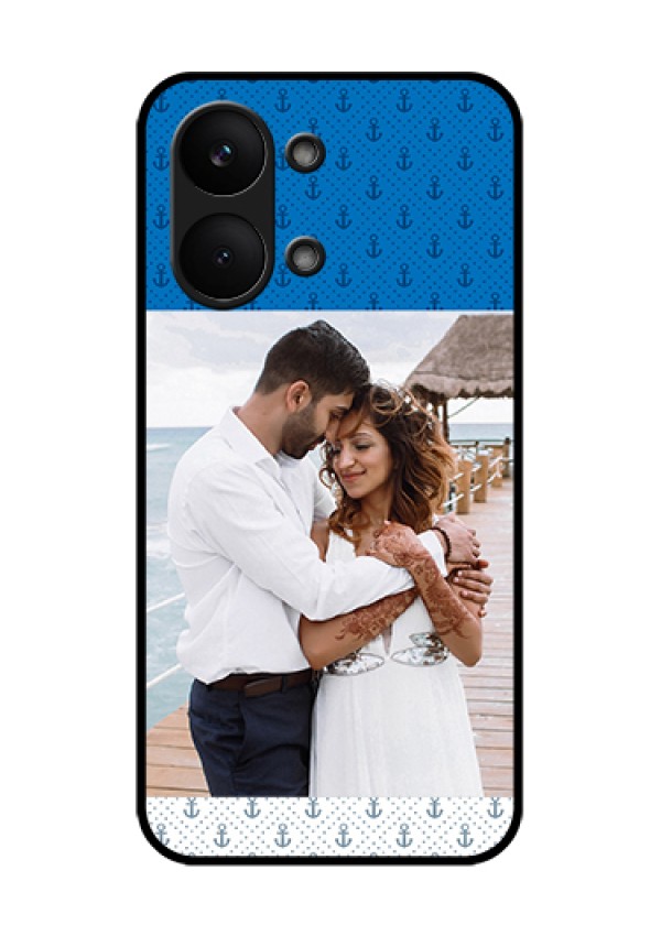 Poco X8 Pro Max 5G Custom Glass Phone Case - Blue Anchors Design