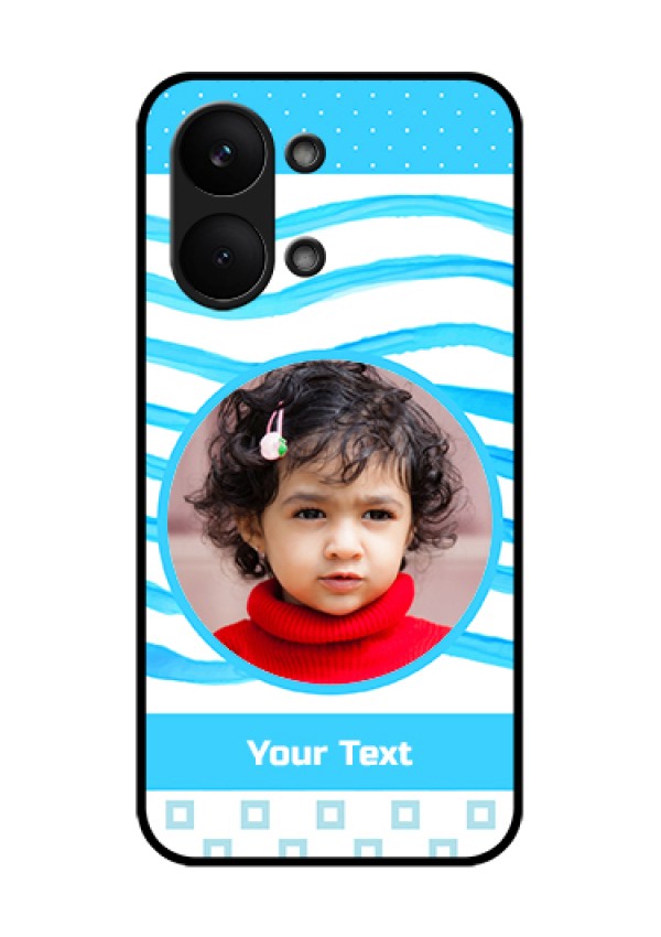 Poco X8 Pro Max 5G Custom Glass Phone Case - Simple Blue Case Design