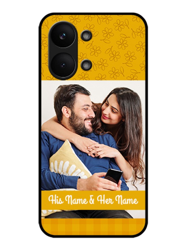 Custom Poco X8 Pro Max 5G Custom Glass Phone Case - Yellow Floral Design