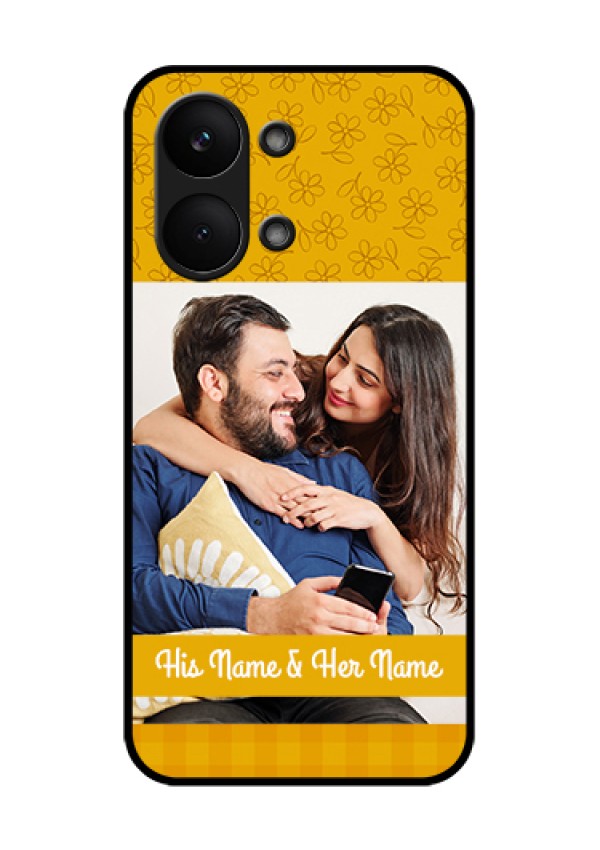 Poco X8 Pro Max 5G Custom Glass Phone Case - Yellow Floral Design