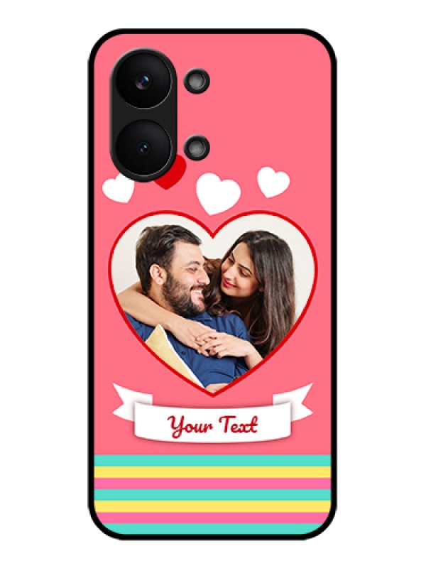 Custom Poco X8 Pro Max 5G Custom Glass Phone Case - Love Shapes Doodle Design