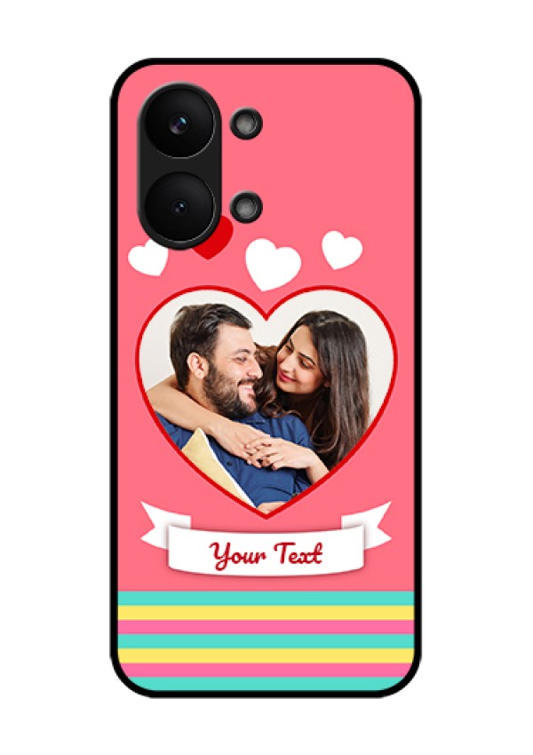 Poco X8 Pro Max 5G Custom Glass Phone Case - Love Shapes Doodle Design