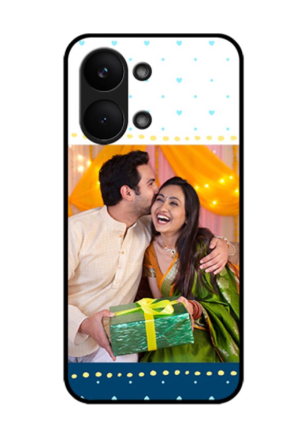 Poco X8 Pro Max 5G Custom Glass Phone Case - White And Blue Abstract Design