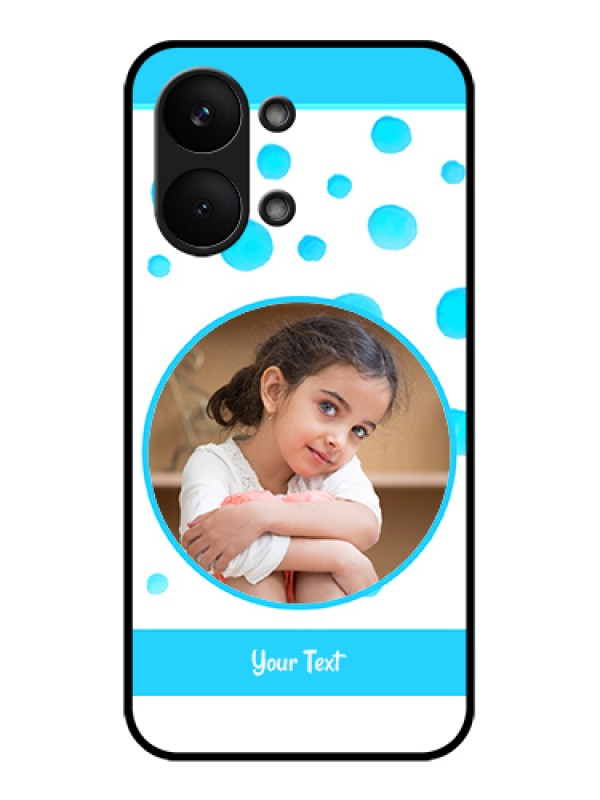 Custom Poco X8 Pro Max 5G Custom Glass Phone Case - Blue Bubbles Pattern Design