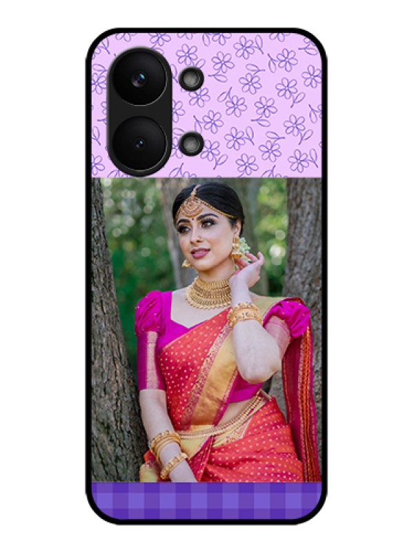 Custom Poco X8 Pro Max 5G Custom Glass Phone Case - Purple Floral Design