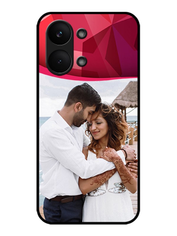 Custom Poco X8 Pro Max 5G Custom Glass Phone Case - Red Abstract Design