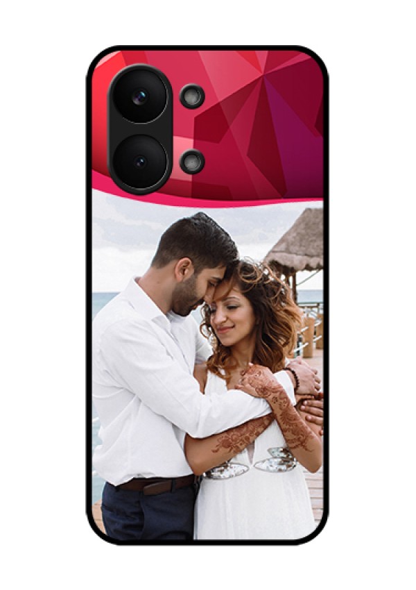 Poco X8 Pro Max 5G Custom Glass Phone Case - Red Abstract Design