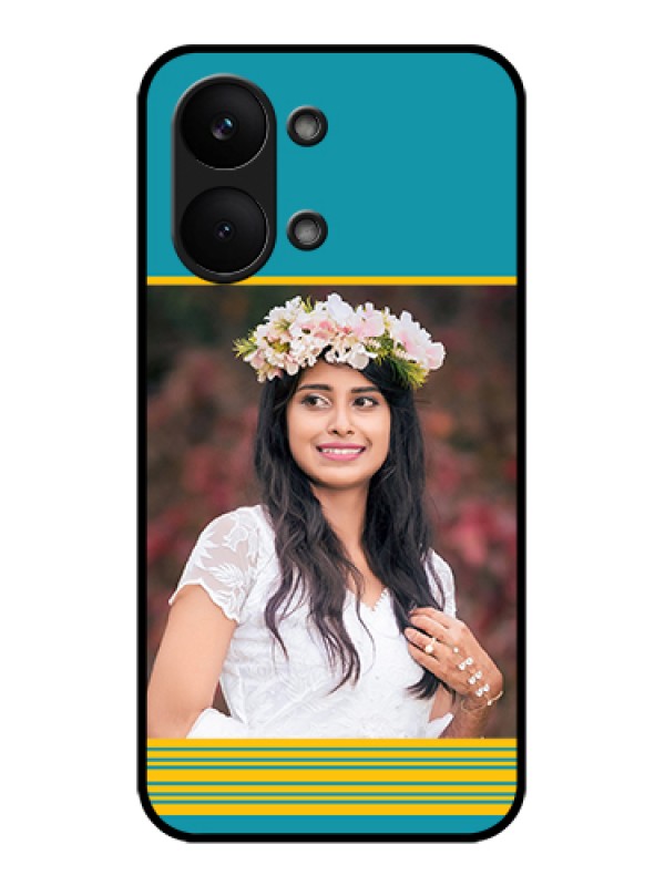Custom Poco X8 Pro Max 5G Custom Glass Phone Case - Yellow & Blue Design