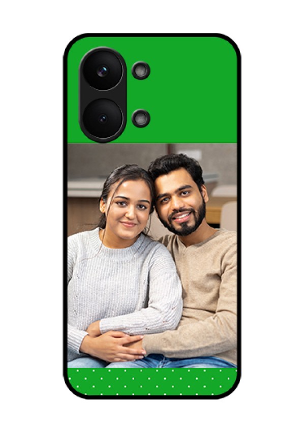 Poco X8 Pro Max 5G Custom Glass Phone Case - Green Pattern Design