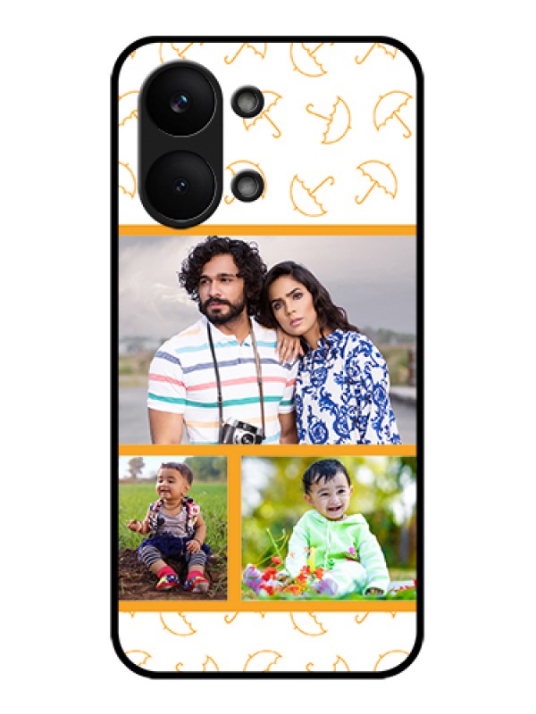 Custom Poco X8 Pro Max 5G Custom Glass Phone Case - Yellow Pattern Design