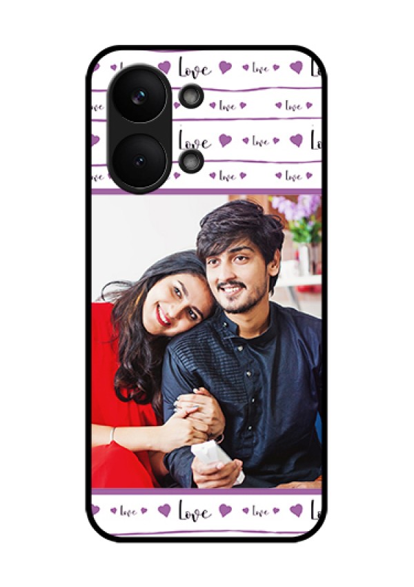 Poco X8 Pro Max 5G Custom Glass Phone Case - Couples Heart Design