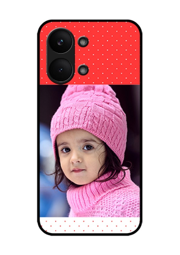 Poco X8 Pro Max 5G Custom Glass Phone Case - Red Pattern Design