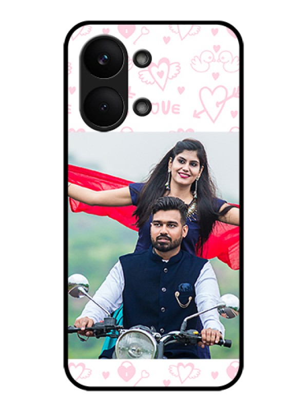 Custom Poco X8 Pro Max 5G Custom Glass Phone Case - Pink Flying Heart Design