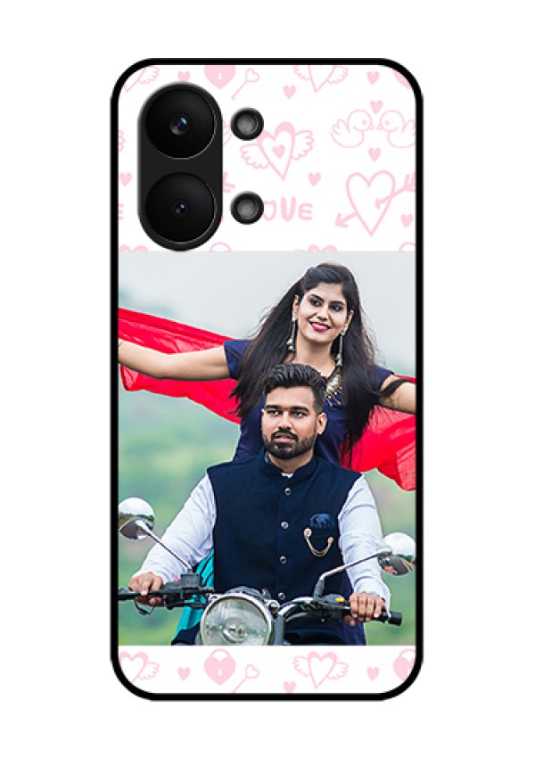 Poco X8 Pro Max 5G Custom Glass Phone Case - Pink Flying Heart Design