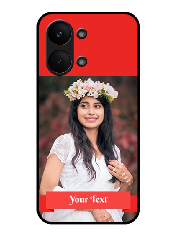 Custom Poco X8 Pro Max 5G Custom Glass Phone Case - Simple Red Color Design