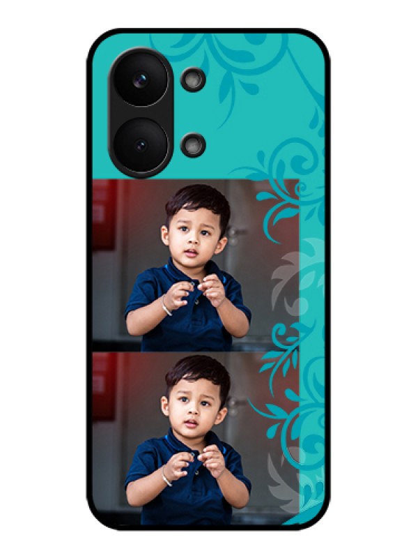 Custom Poco X8 Pro Max 5G Custom Glass Phone Case - With Photo And Green Floral Design