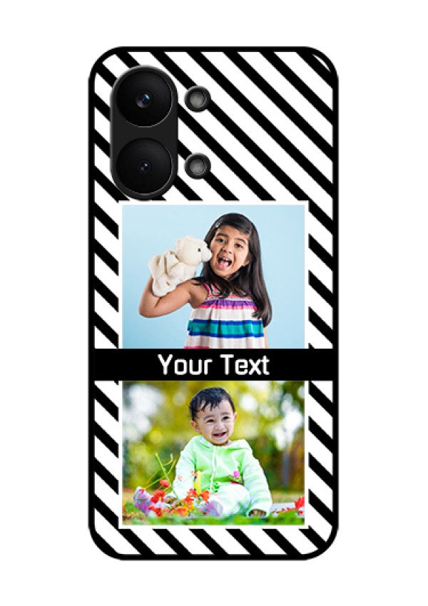 Poco X8 Pro Max 5G Custom Glass Phone Case - Black And White Stripes Design