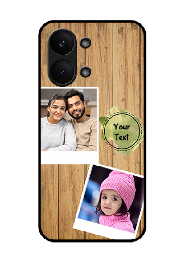 Poco X8 Pro Max 5G Custom Glass Phone Case - Wooden Texture Design
