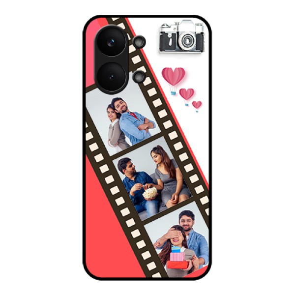 Poco X8 Pro Max 5G Custom Glass Phone Case - 3 Image Holder With Film Reel Poco X8 Pro Max 5G Custom Glass Phone Case - 3 Image Holder With Film Reel