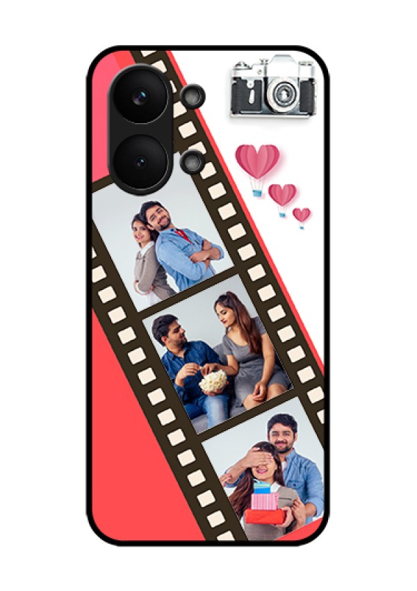 Poco X8 Pro Max 5G Custom Glass Phone Case - 3 Image Holder With Film Reel