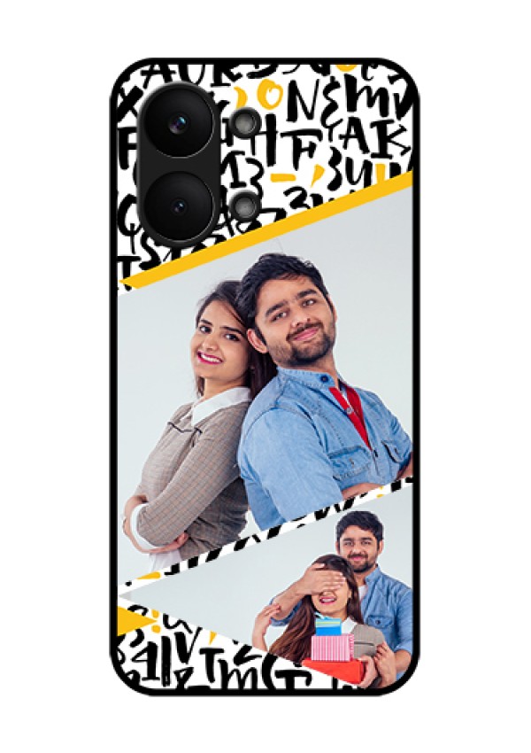 Poco X8 Pro Max 5G Custom Glass Phone Case - Letters Pattern Design