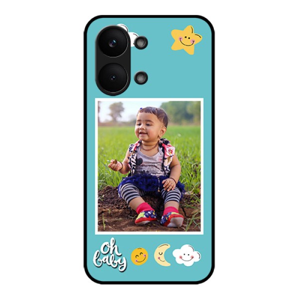 Poco X8 Pro Max 5G Custom Glass Phone Case - Smiley Kids Stars Design